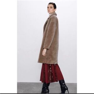 Zara Women's Cozy Brown Teddy Jacket